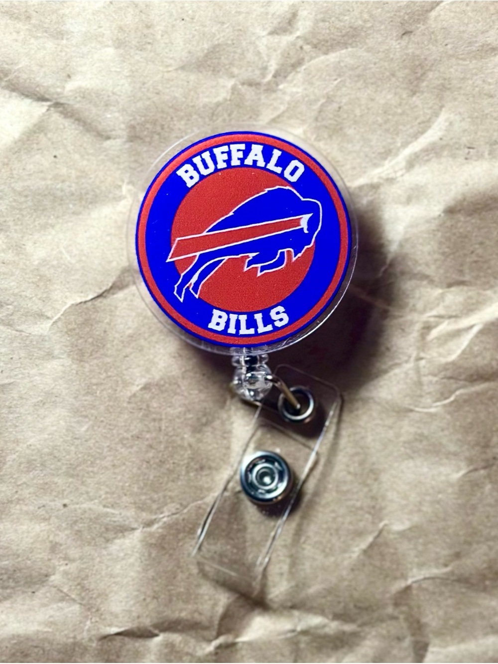 Buffalo Bills Red & Blue Retractable Badge Reel